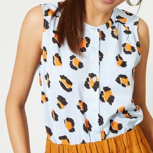 Gorman blue leopard print top